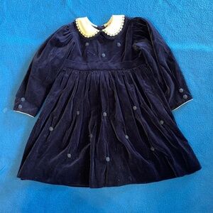 Carriage Boutique size 4t beautiful navy velour girls dress